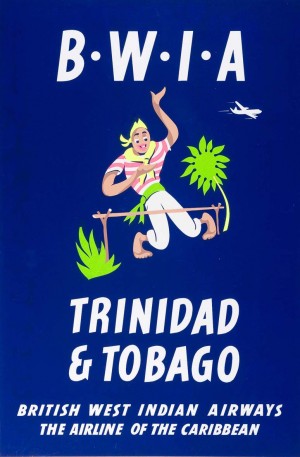 BWIA Trinidad Tobago original travel poster